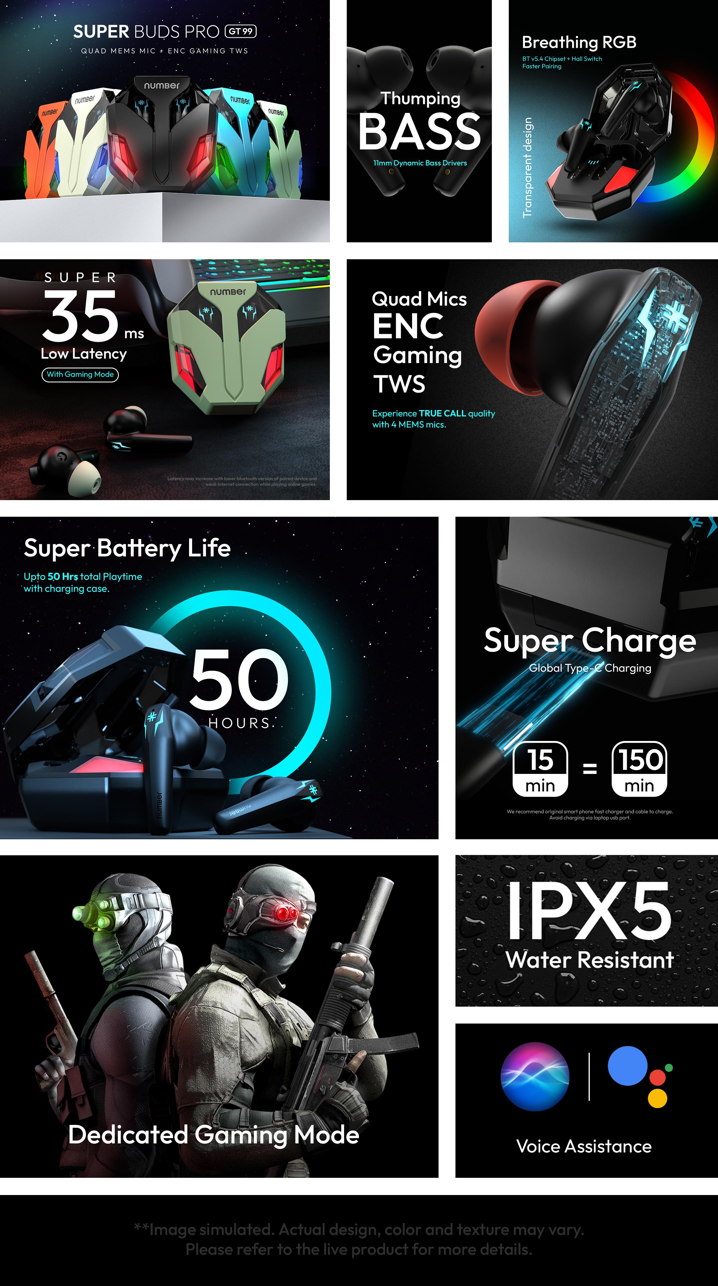 Number Super Buds Pro GT99 Earbuds